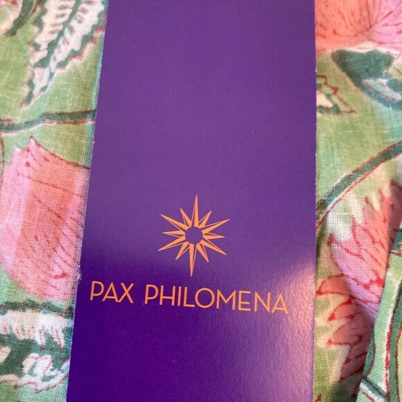 Pax Philomena NWT Francis Floral cotton draw string pants w/Beaded Tassel ties - Picture 11 of 16